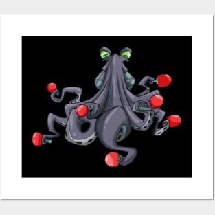 Ping Pong Table Tennis Tabletennis Funny Kraken Octopus Pun Posters and Art